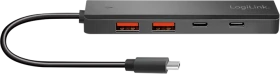 LogiLink Ultra-Slim USB-Hub, 2x USB-C 3.1/2x USB-A 3.1, USB-C 3.1 [Stecker] (UA0412)