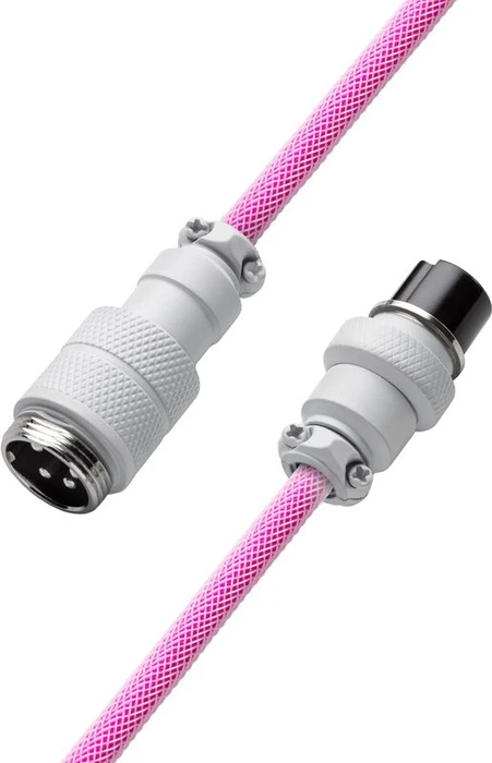 CableMod Pro Coiled Keyboard Cable USB Micro-B auf USB-A, Tastaturkabel (Spiral-Textilkabel), 1.5m, Strawberry Cream