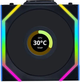 Lian Li Uni Fan SL Wireless LCD 120 ARGB Reverse Blade, schwarz, 120mm