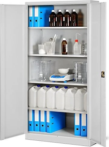 Jan Nowak C001H Flügeltürenschrank, grau/grau, Aktenschrank