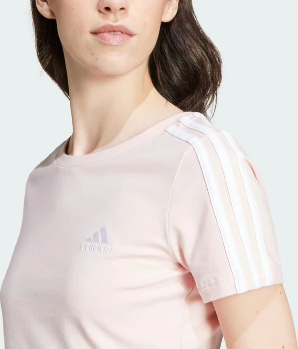 adidas Essentials 3-Streifen T-Shirt kurzarm sandy pink (Damen)