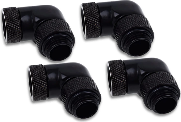 Alphacool Eiszapfen 90° L-Winkeladapter G1/4" AG auf G1/4" IG, deep black, 4er-Pack