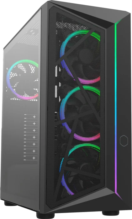 Cooler Master CMP 510, schwarz, inkl. 4x Lüfter, Lüfter LED ARGB, Glasfenster