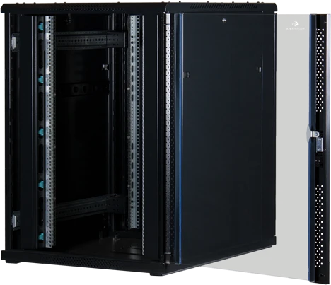 Rockstable 19" Serverschrank 22HE, Sicherheitsglastür, IP2X, schwarz, 1000mm tief