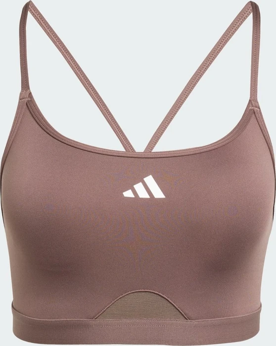 adidas Aeroreact Training 3-Streifen Sport-BH earth strata (Damen)