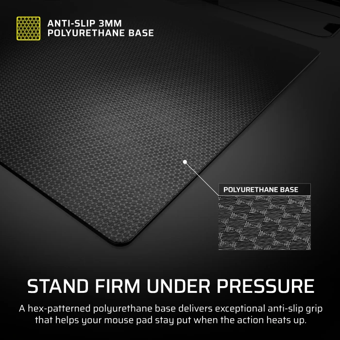 Corsair MM Glass Precision Gaming Mouse Pad - Large 450x400mm, schwarz