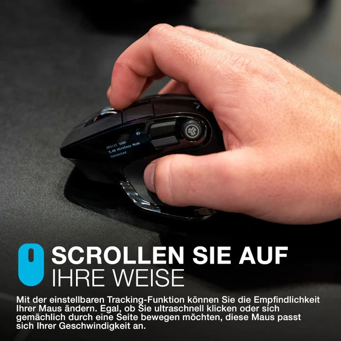 JLab Epic Wireless Mouse, schwarz, USB/Bluetooth