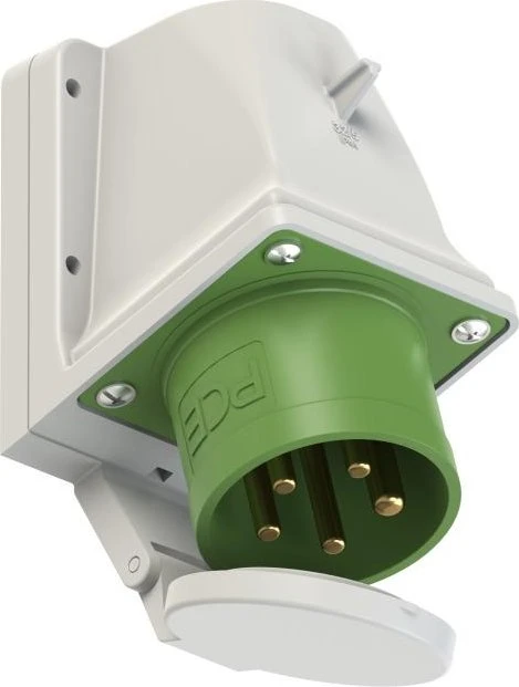 PCE CEE-Wandgerätestecker 32A 5p 10h IP44 mit Deckel