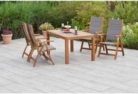 Merxx Acapulco Gartenmöbel-Set natur/grau, 5-tlg.