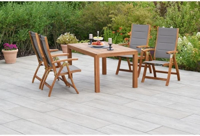 Merxx Acapulco Gartenmöbel-Set natur/grau, 5-tlg.