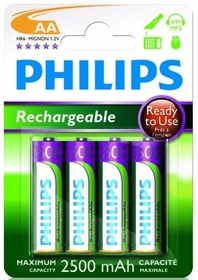 Philips MultiLife Ready to Use Mignon AA NiMH 2500mAh, 4er-Pack