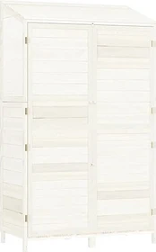 vidaXL Massivholz Geräteschrank 102x174cm weiß