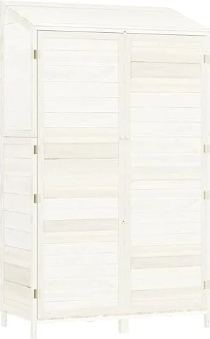 vidaXL Massivholz Geräteschrank 102x174cm weiß
