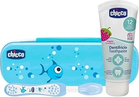 Chicco Kinder 12 Monate+ Zahnbürstenset Always Smiling blue