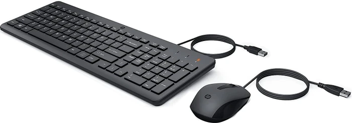 HP 150 Wired Mouse and Keyboard, schwarz, USB, DE