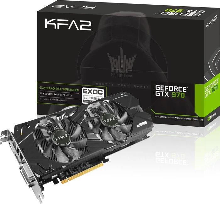 KFA2 GeForce GTX 970 EXOC Sniper Edition, 4GB GDDR5, 2x DVI, HDMI, DP