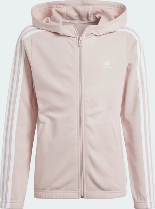 adidas Essentials 3-Streifen Full-Zip Hoodie sandy pink/white (Junior)