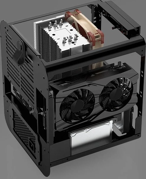 Jonsbo Jonsplus BO 100, schwarz, Glasfenster, Mini-ITX