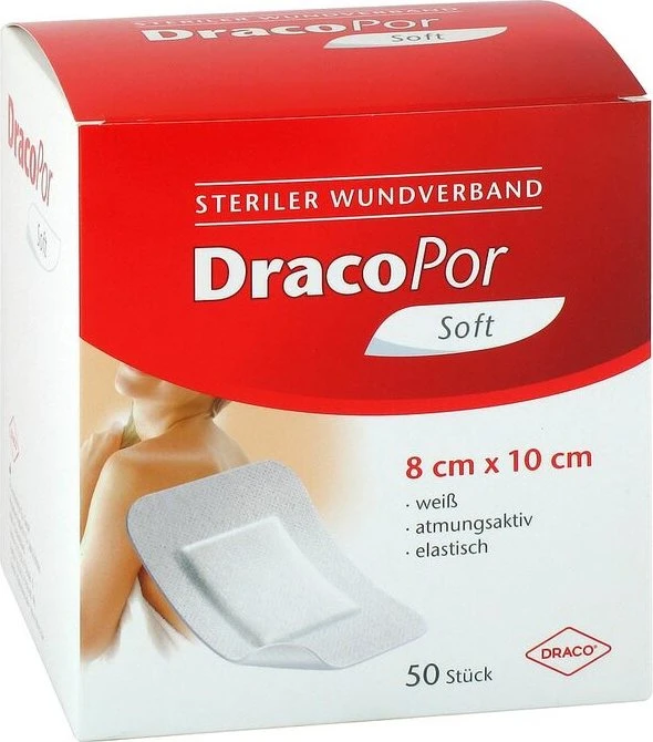 Dr. Ausbüttel DracoPor Soft steriler Wundverband weiß, 8 x 10cm, 50 Stück