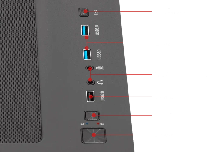 AeroCool Dryft Mini [V1], Lüfter LED Fixed RGB, Glasfenster