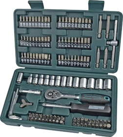 Mannesmann M29166 Bitset/Steckschlüsselsatz inkl. Werkzeugbox, 130-tlg.