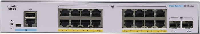 Cisco Business 350 Desktop Gigabit Managed Switch, 16x RJ-45, 2x SFP, 120W PoE+