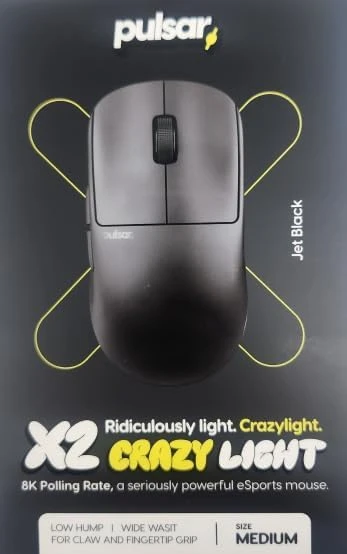 Pulsar Gaming Gears X2 CL CrazyLight Medium Wireless Jet Black, USB