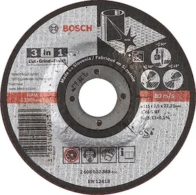 Bosch Professional A46SBF Inox Metall 3in1 Trennscheibe, 115x2.5x22.23mm, 1 Stück