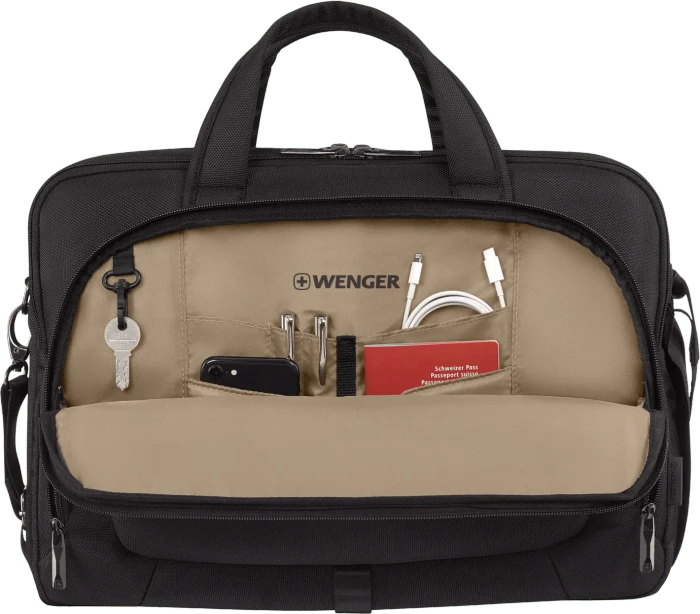 Wenger Meteor Brief 16-17" Laptop-Aktentasche, schwarz