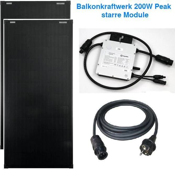 KTT Klima Tech Tirol starre Module, Schuko, 5m Kabel, ohne Halterung, 300W, 200Wp