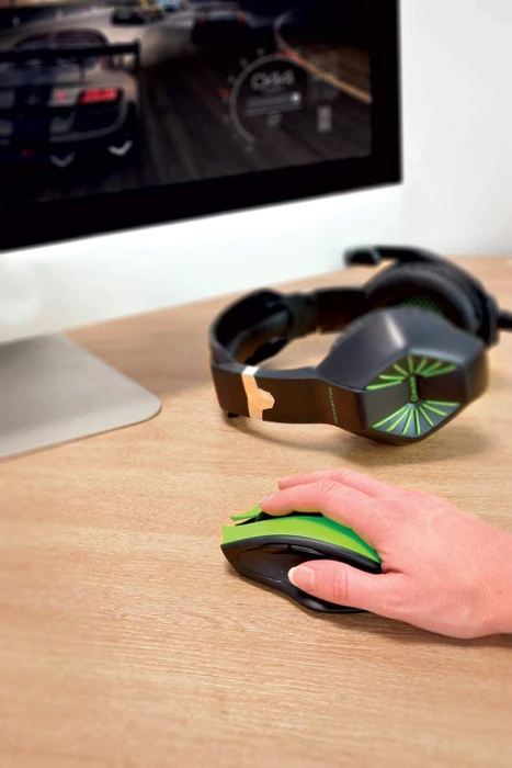 AV:Link 2.4G Hand-Byte Wireless Gaming Mouse grün/schwarz, USB