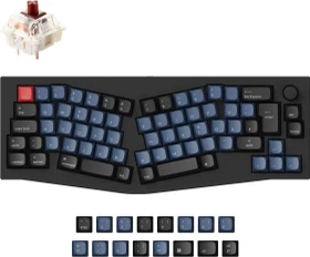 Keychron Q8 Alice Knob Version, 65% Layout, LEDs RGB, Carbon Black, Gateron G Pro BROWN, USB, DE (Q8-M3-DE)