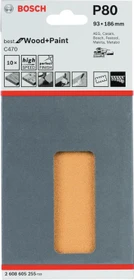 Bosch Professional C470 Best for Wood and Paint Schleifblatt K80, 93x186mm, 10 Stück