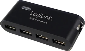 LogiLink schwarz USB-Hub, 4x USB-A 2.0, USB-B 2.0 [Buchse] (UA0085)