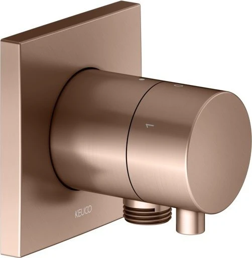 Keuco IXMO 59549 Comfort 3-Wege Ab- und Umstellventil mit Schlauchanschluss eckig rotgold gebürstet