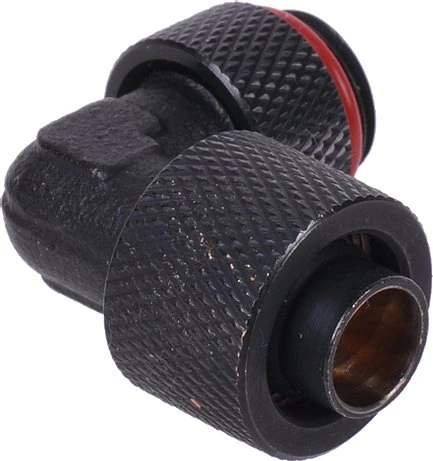 Aquatuning HF Schlauchanschluss, 90°, G1/4" AG auf 13/10mm drehbar, schwarz