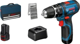 Bosch Professional GSB 12V-15 Akku-Schlagbohrschrauber inkl. Tasche + 2 Akkus 2.0Ah + Zubehör