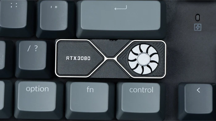 Keychron Graphics Card RTX3080 Alu Alloy Artisan Keycap, Aluminium, schwarz/silber, 1 Taste