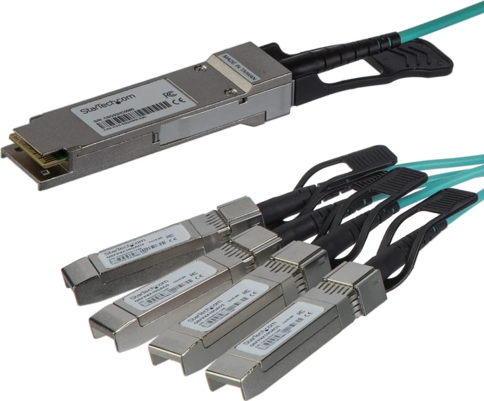 StarTech Nachbau von Cisco QSFP-4X10G-AOC7M Active Optical Cable 40G 7m LAN-DAC Breakout, Lichtwellenleiter-Duplex, 1x QSFP+/4x SFP+