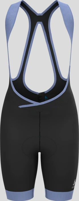 Odlo Zeroweight Tights Bib Fahrradhose kurz black/blue heron (Damen)