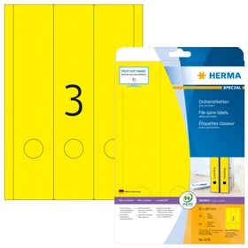 Herma Ordneretiketten, 61x297mm, gelb, 20 Blatt (60 Etiketten)