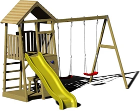 Wendi Toys Spielturm Giraffe mit Rutsche, Schaukel und Kletterwand