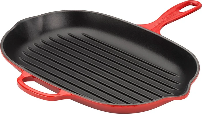 Le Creuset Signature Gusseisen Grillpfanne oval 32cm kirschrot