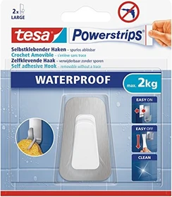 tesa Powerstrips Haken large Metall/Kunststoff chrom/weiß, 1 Stück