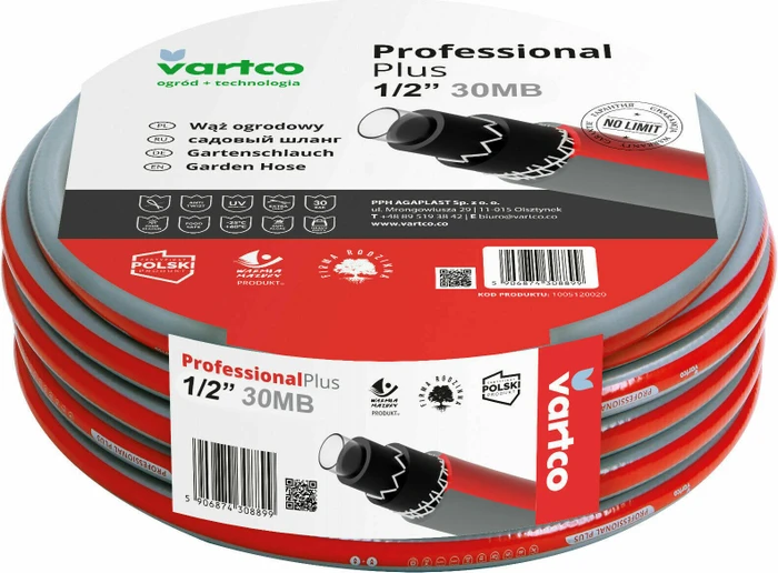 Vartco Professional Plus Gartenschlauch rot/grau 1/2", 30m (1005120030)