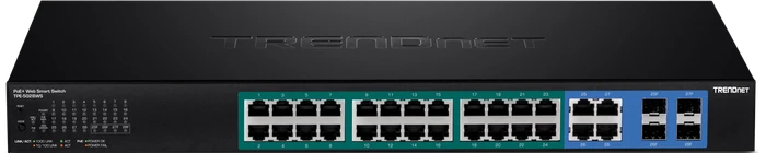 TRENDnet TPE Rackmount Gigabit Smart Switch, 24x RJ-45, 4x RJ-45/SFP, 370W PoE+