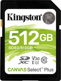 Kingston Canvas Select Plus Gen3 R100/W85 512GB, UHS-I U3, Class 10