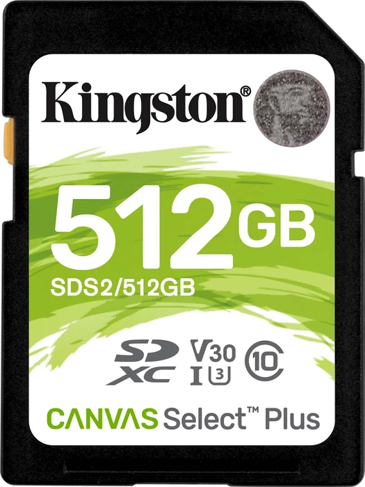 Kingston Canvas Select Plus Gen3 R100/W85 512GB, UHS-I U3, Class 10