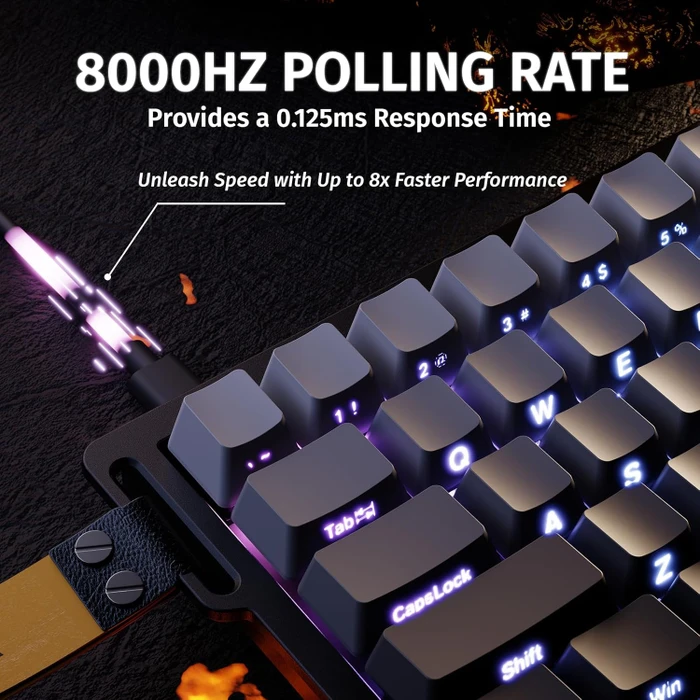 Attack Shark X68 HE Rapid Trigger Keyboard, Mondnacht, LEDs RGB, Outemu White Jade Magnetic, USB, US