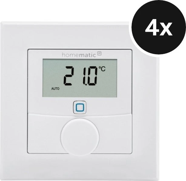 eQ-3 Homematic IP Funk-Wandthermostat (Rev. 2), 4er-Pack